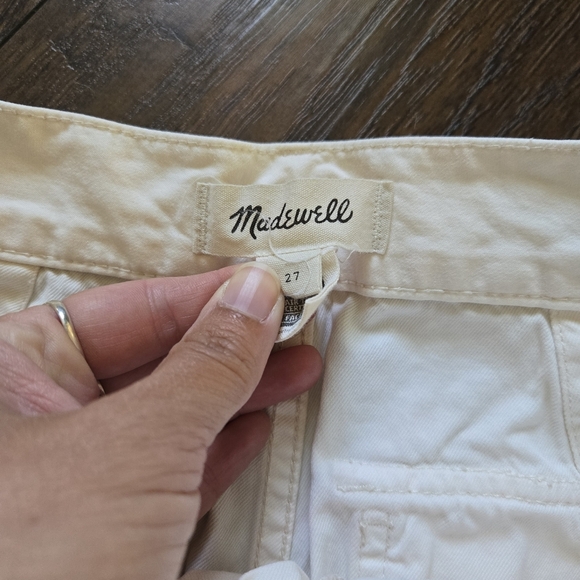 Madewell Griff Superwide-Leg Cargo Pants High Rise Belted Vintage Canvas Cream - Picture 4 of 8